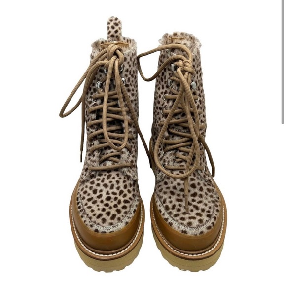 Ulla Johnson Calf Hair Animal Print Military Booties 7.5 - Picture 4 of 8